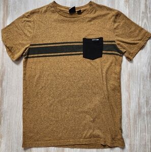Westy Men's T-Shirt Brown Short Sleeve Crew Neck Solid Black Pocket Size M
